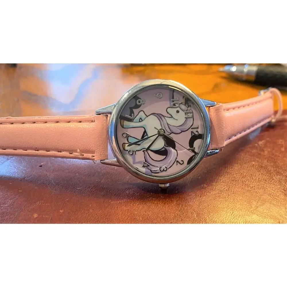 Women's 34mm silver Tone Watch, Pony Pattern on Face